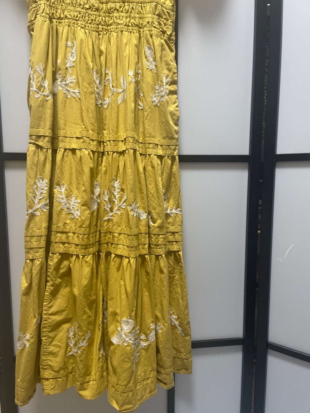 Anthropologie The Somerset Yellow Embroidered Maxi Dress - Picture 3 of 3